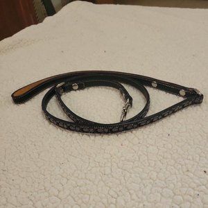 Coach Gray Black Signature Dog Leash Pet 52"